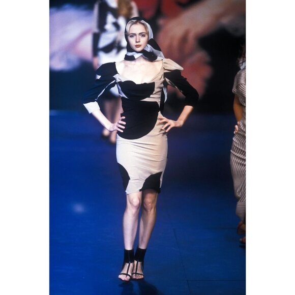 Vivienne Westwood Vintage SS 1999 Asymmetrical Silk Wrap Dress with Polka Dot M - Picture 8 of 8